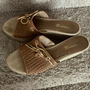 Sperry platform sandals braided leather size 7.5 💃
